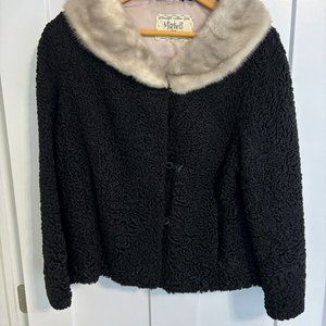 Vintage Mitchell Furs Persian Lamb Jacket with Mink Collar